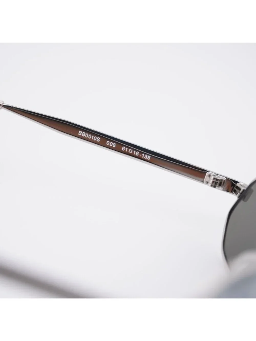 Balenciaga BB0010S 005 Unisex Sunglasses Silver Oval Frame, Silver Lenses